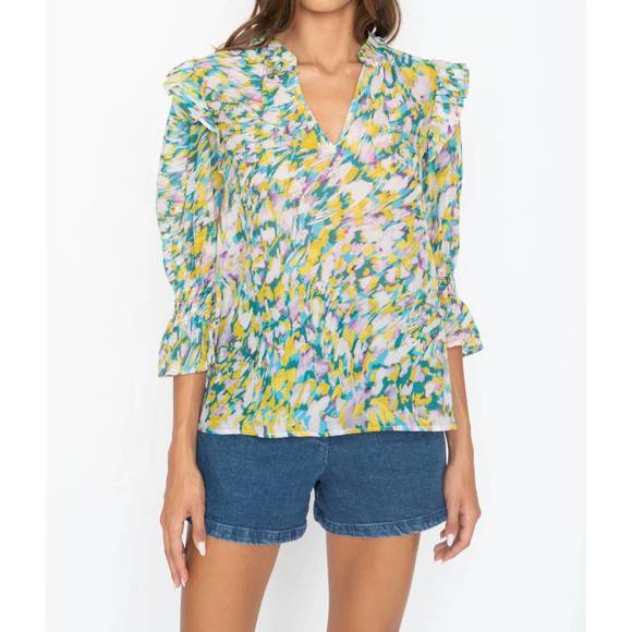 NEW CABALLERO julia top in feather strokes - Picture 1 of 4